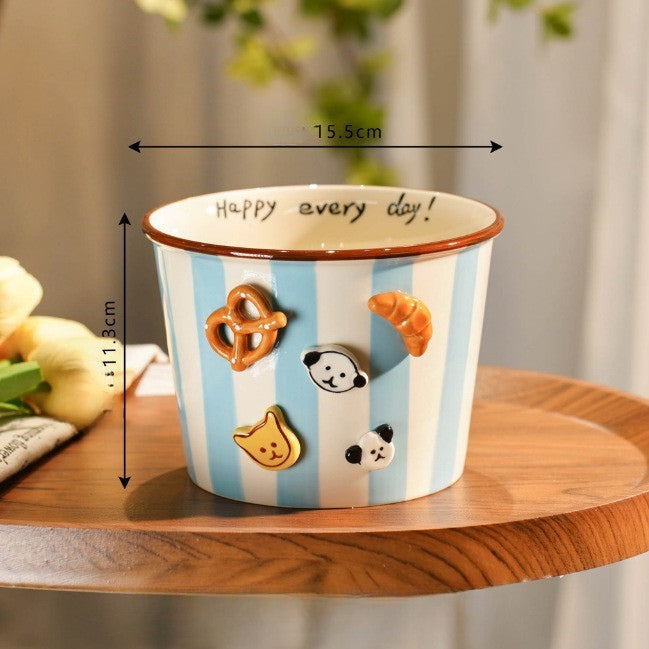 Hand-Painted Ceramic Pet Bowl