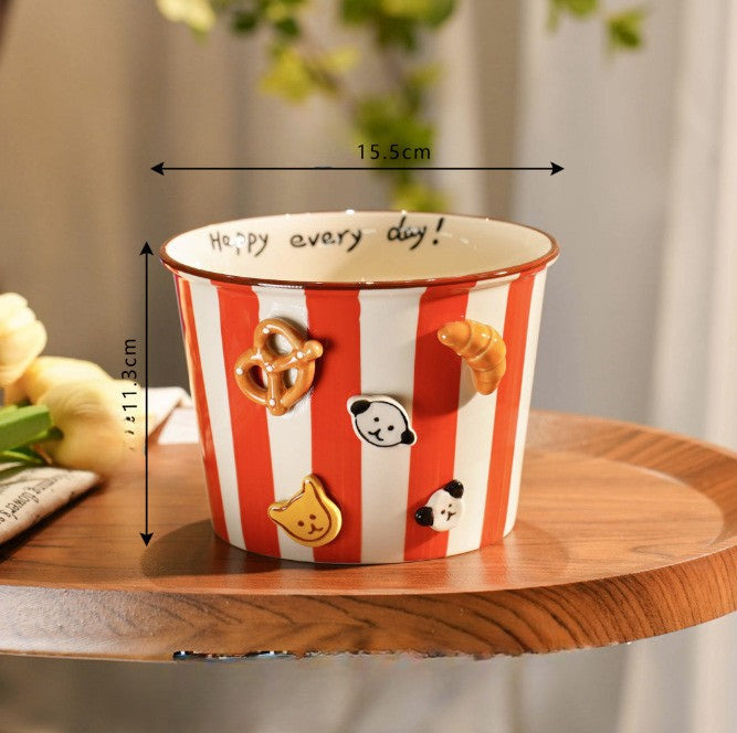 Hand-Painted Ceramic Pet Bowl