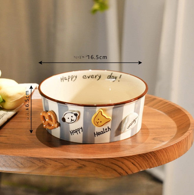 Hand-Painted Ceramic Pet Bowl