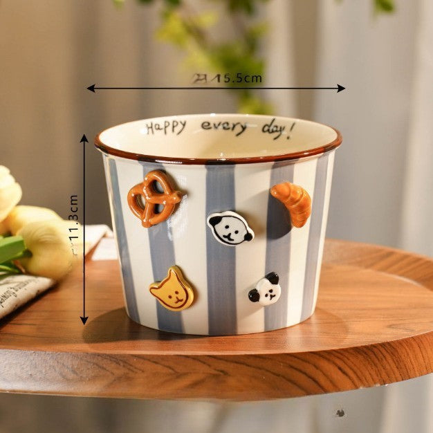 Hand-Painted Ceramic Pet Bowl
