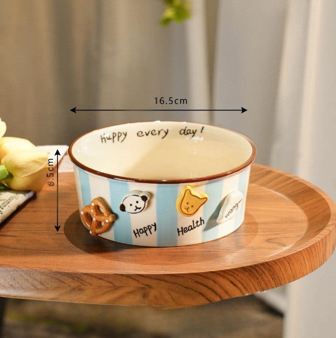 Hand-Painted Ceramic Pet Bowl
