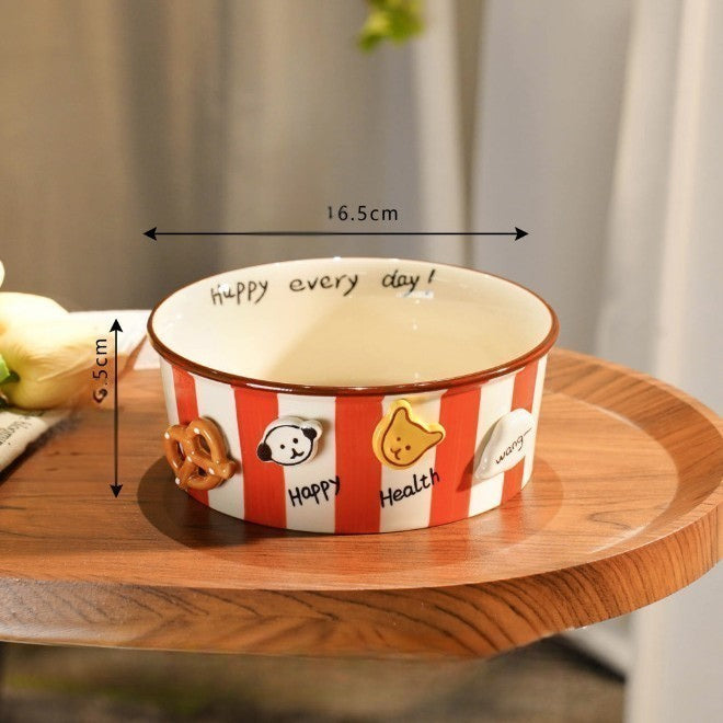 Hand-Painted Ceramic Pet Bowl