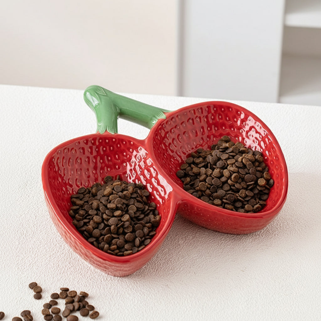 Strawberry Ceramic Pet Bowl