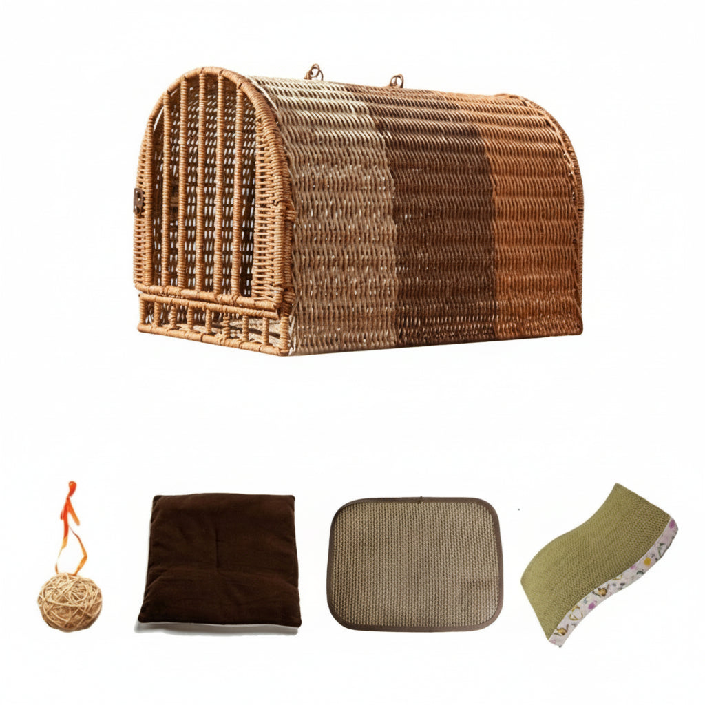 Portable Rattan Pet Travel Bag