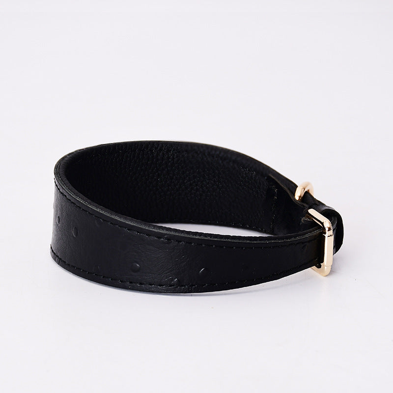 Leather Collar & Leash Set-neck protection