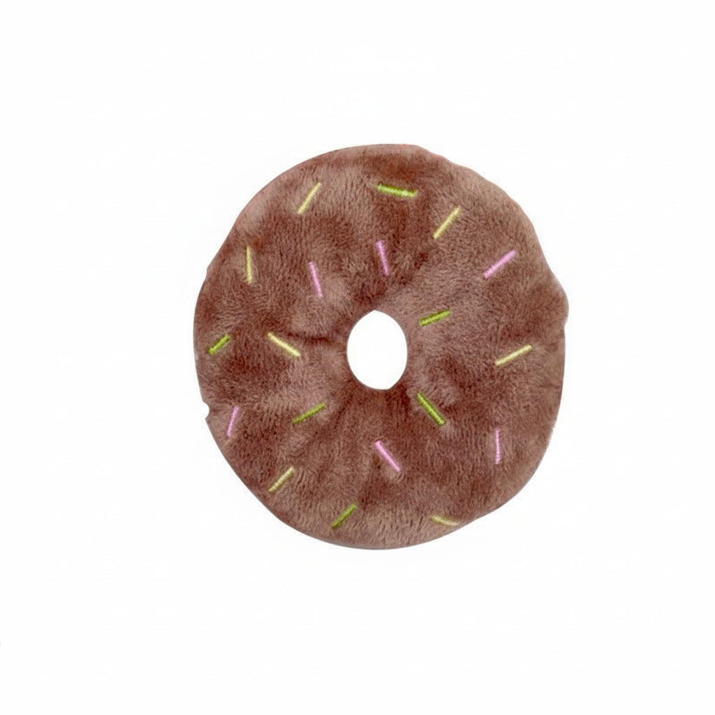 Squeaky Plush Donut Toy