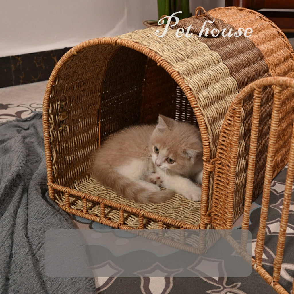 Portable Rattan Pet Travel Bag