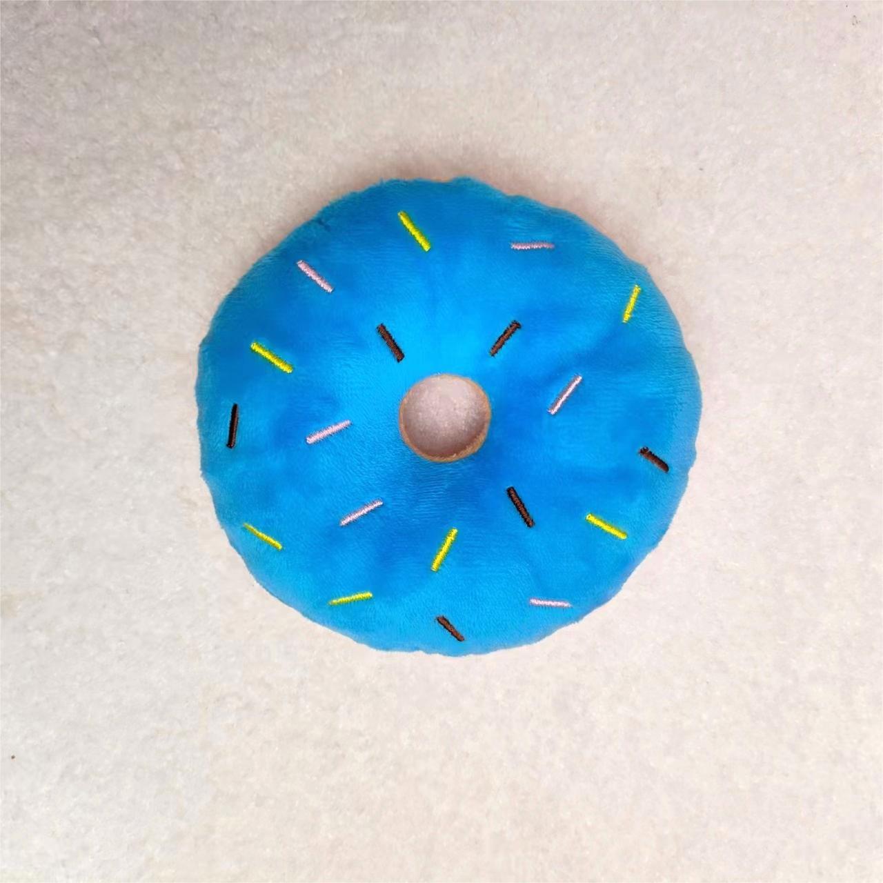 Squeaky Plush Donut Toy
