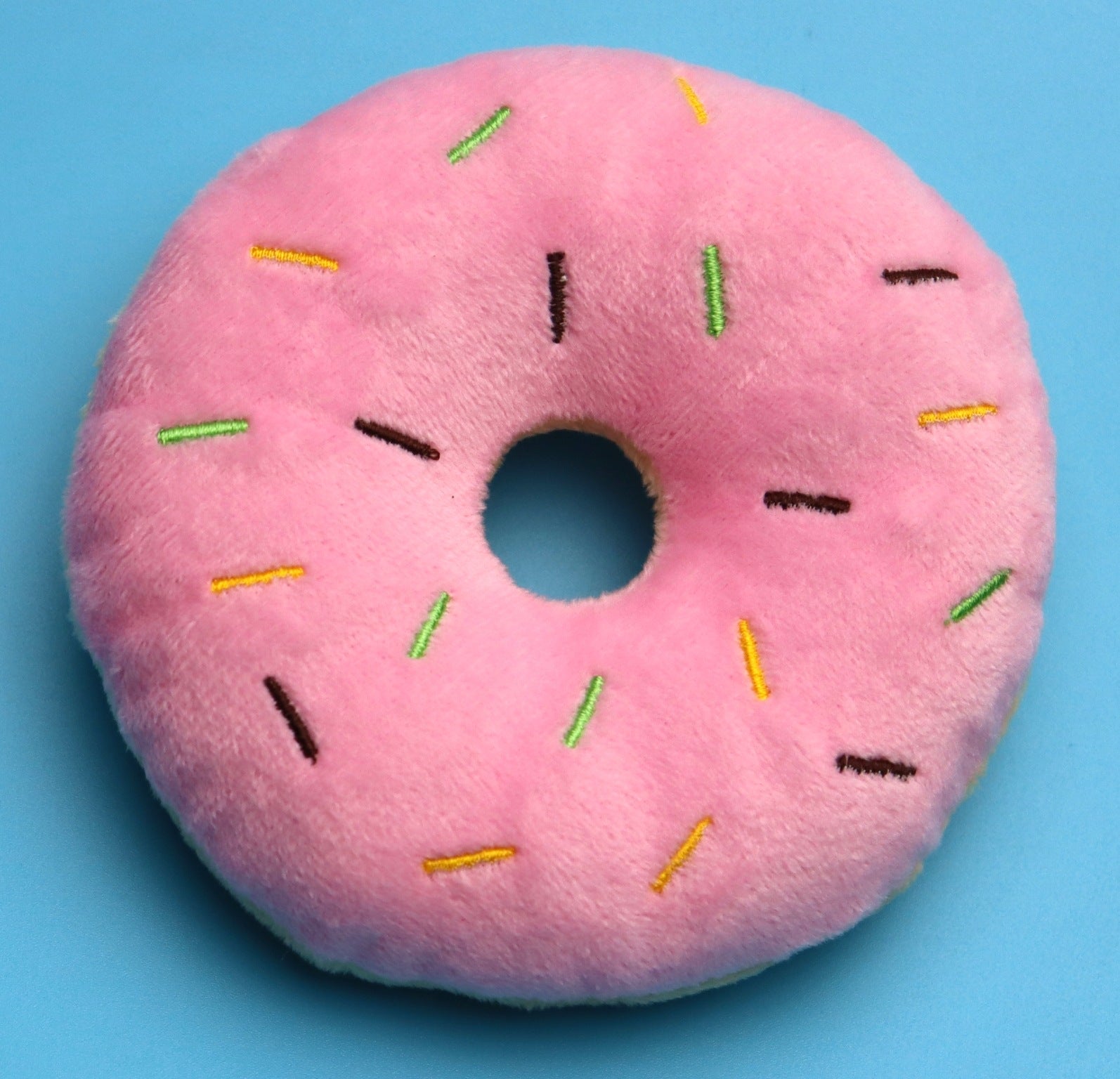 Squeaky Plush Donut Toy