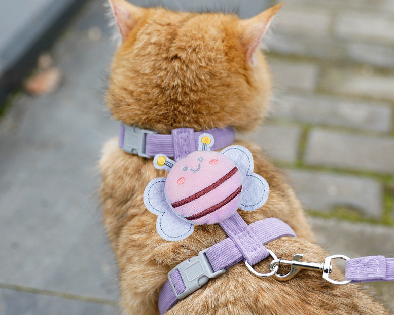 Bee Cute Cat & Puppy Harness Set
