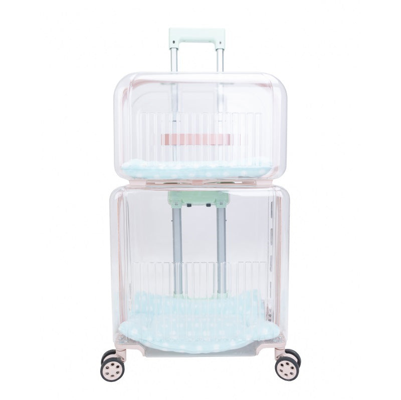 Transparent Pet Travel Trolley