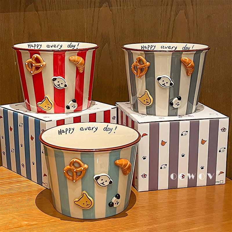 Hand-Painted Ceramic Pet Bowl