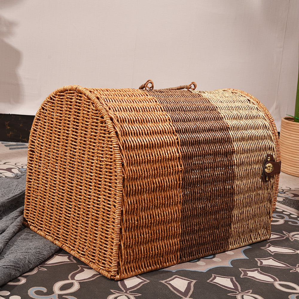 Portable Rattan Pet Travel Bag