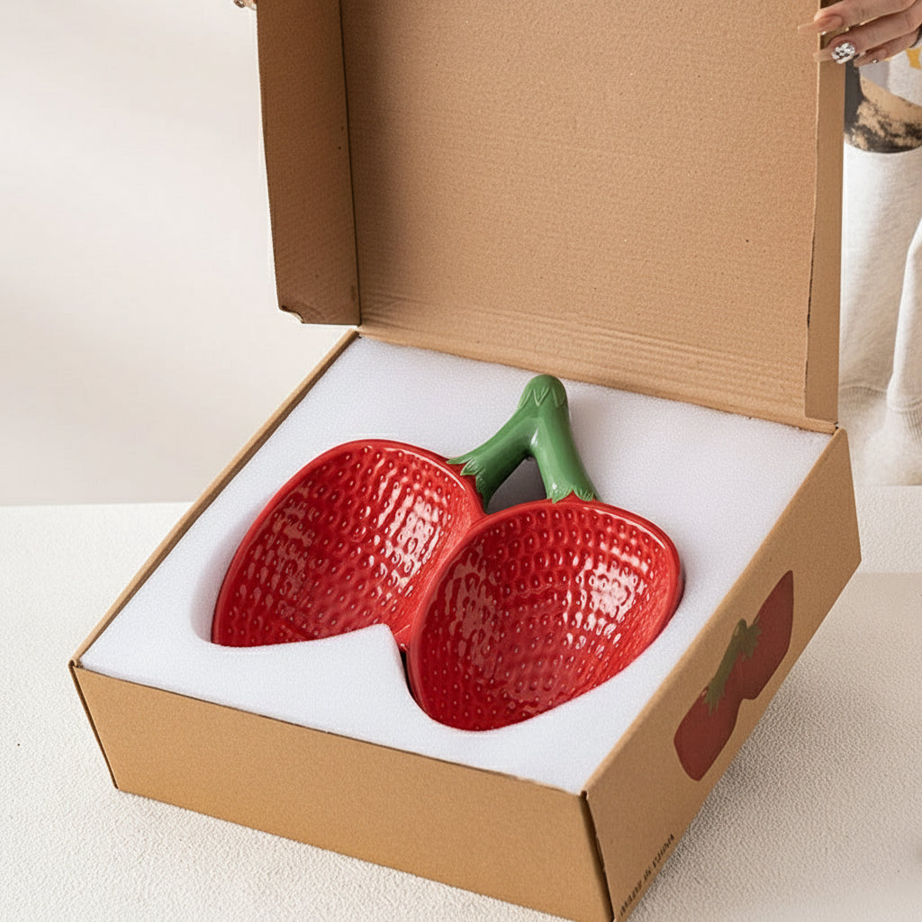 Strawberry Ceramic Pet Bowl