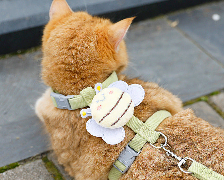 Bee Cute Cat & Puppy Harness Set