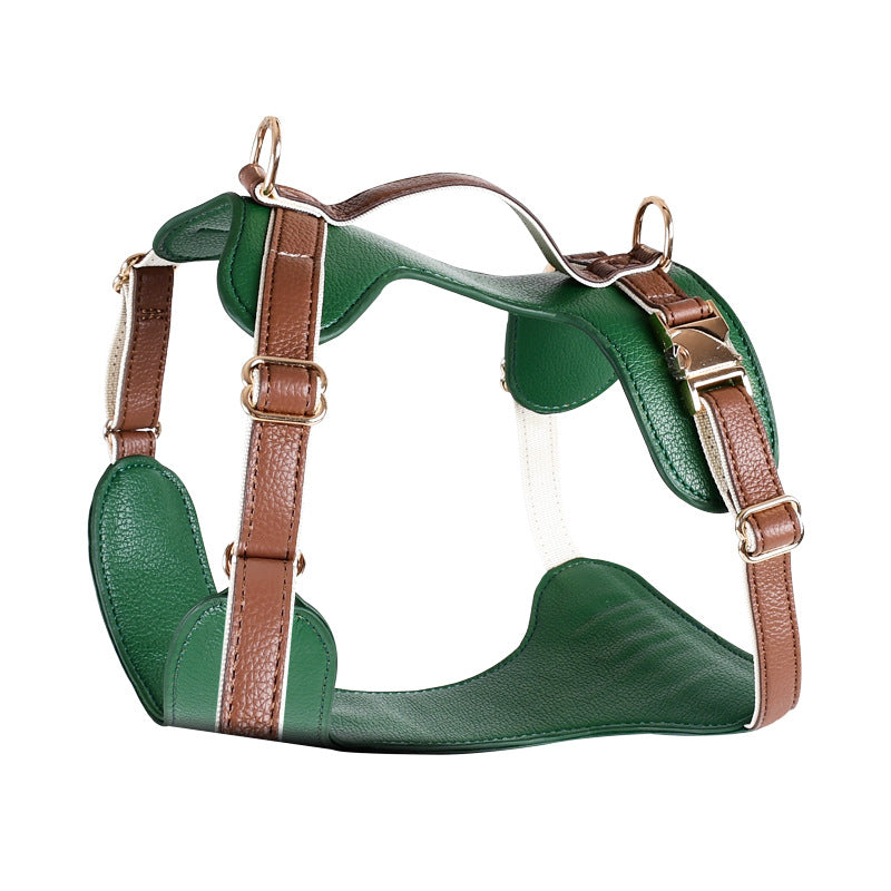 Luxury Leather Dog Harness Set – Collar & Leash