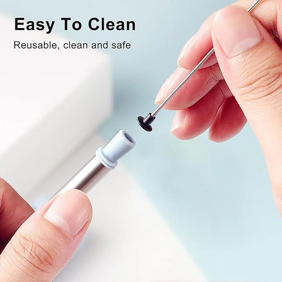 Folding Stainless Steel Straws – Set of 5 with Travel Case