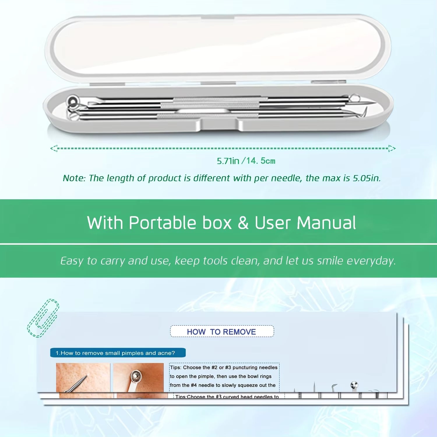 5PCS Blackhead & Comedone Extractor Kit