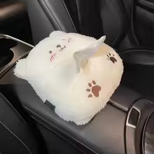 Cute Plush Car Tissue Holder – Set of 2