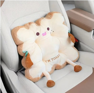 Cute Toast Lumbar & Seat Cushion