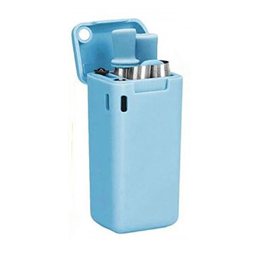Folding Stainless Steel Straws – Set of 5 with Travel Case