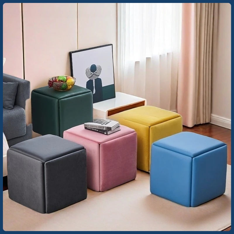 Compact 5-in-1 Cube Stool