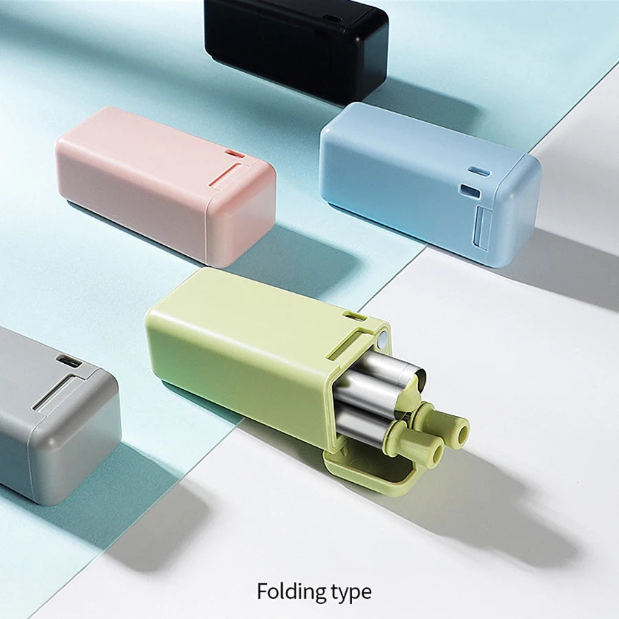 Folding Stainless Steel Straws – Set of 5 with Travel Case