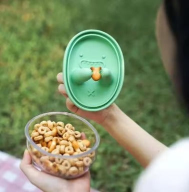 Snack Bowl with Silicone Lid