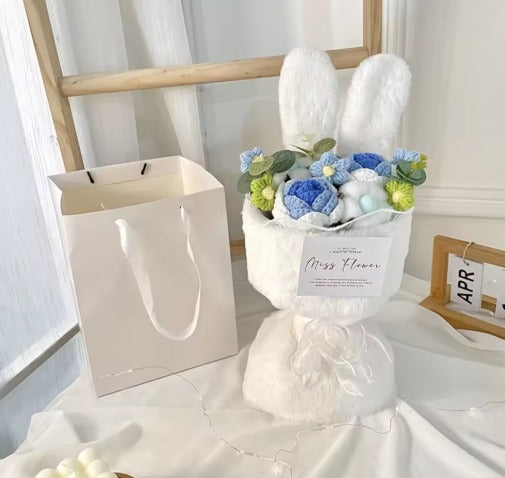 Rabbit Ears Crochet Rose Bouquet