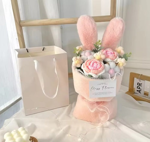 Rabbit Ears Crochet Rose Bouquet