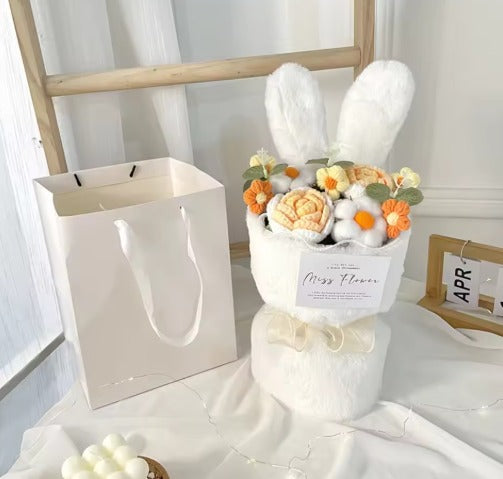 Rabbit Ears Crochet Rose Bouquet